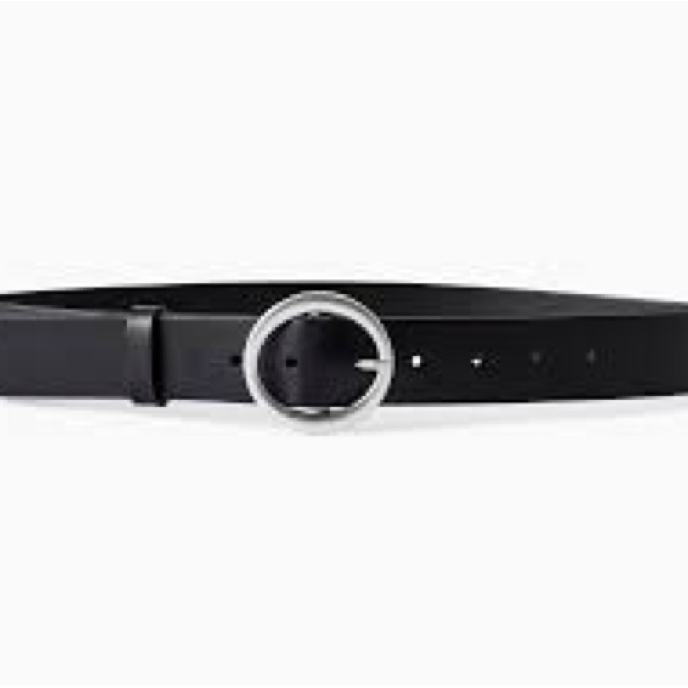 Babaton Black Belt with Silver Round Buckle
